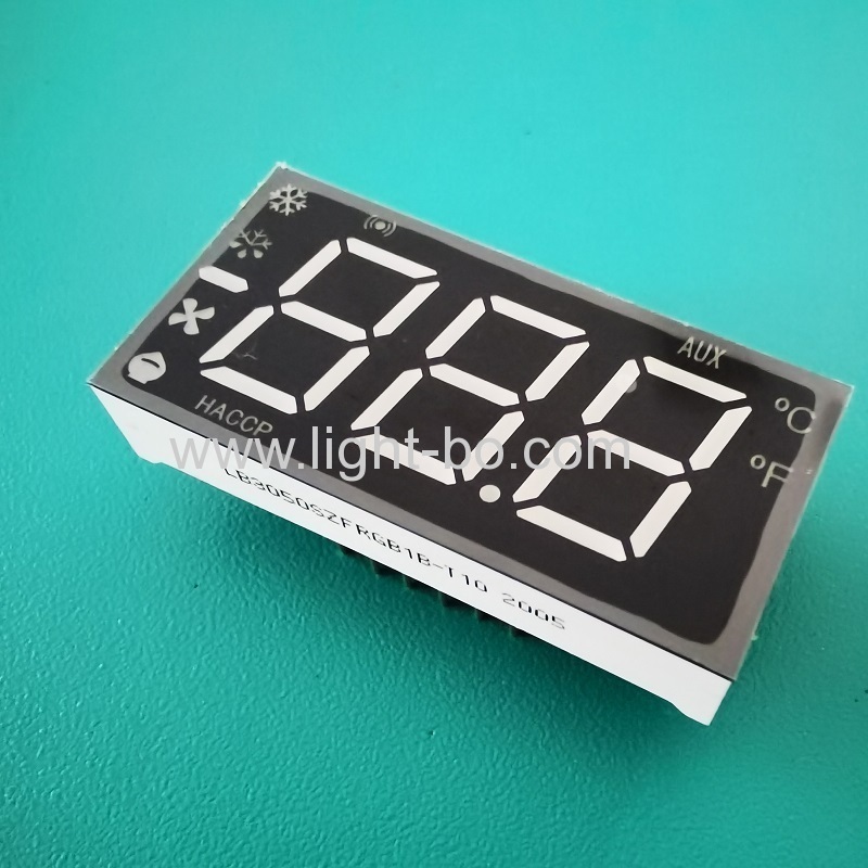 Multicolour Triple Digit 7 Segment LED Display with Minus Sign for refrigerator control panel