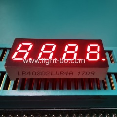 Ultra Red 0.3inch 4 digit 7 segment led display with Red segments black surface