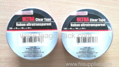Ultra Clear Packing Tape 48mmx41.1M Ruban Ultra Transparent Adhesive Tape 1.89 x45Yds
