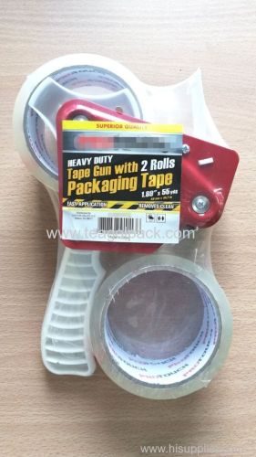 Heave Duty Tape Gun With 2 Rolls Packaging Tape 48mmx45.7M (1.89"x55Yds)