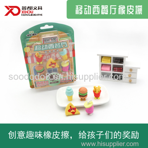Soododo Puzzle Fast Food Pizze Shaped Eraser