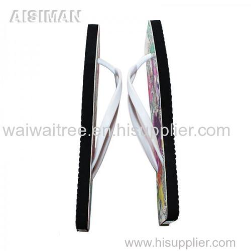 wholesale personalized square beach rubber flip flops with digital printing