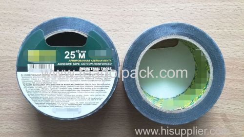 Cloth Tape Double Side Cotton-Reinforced Adhesive Tape Black 48mmx25M