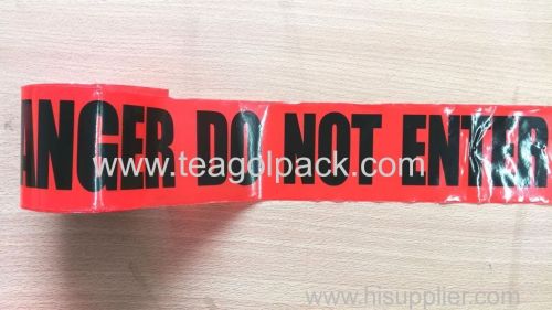 Danger Barricade Tape Red Background With Black Printing