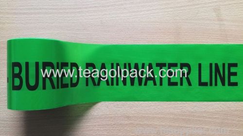 Underground Undetectable Caution Tape Black Printing with Green Background