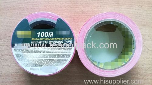 50mmx100M PE Warning Tape Red/White(11852F)Non-Adhesive