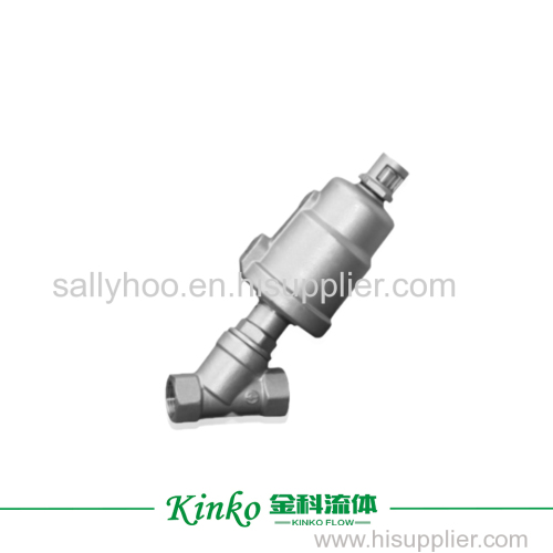 sanitary stainless steel angle seat valve with AT type rotary pneumatic control actuator