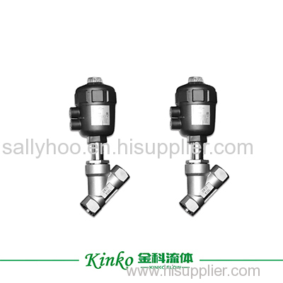 sanitary stainless steel angle seat valve with AT type rotary pneumatic control actuator