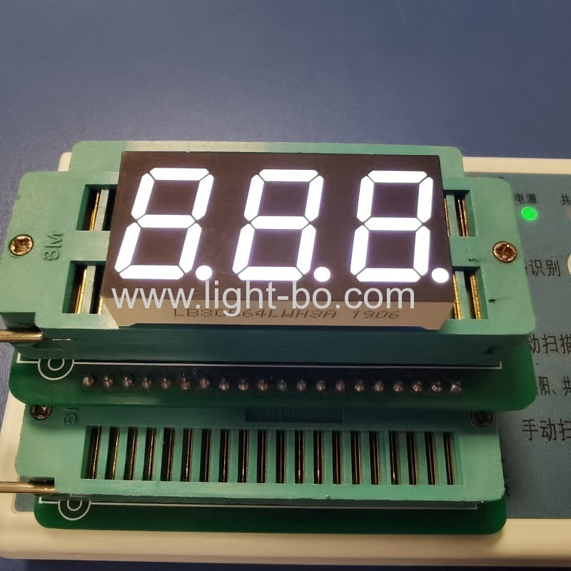 Triple digit 0.56inch ultra white 7 segment led display common cathode for temperature control