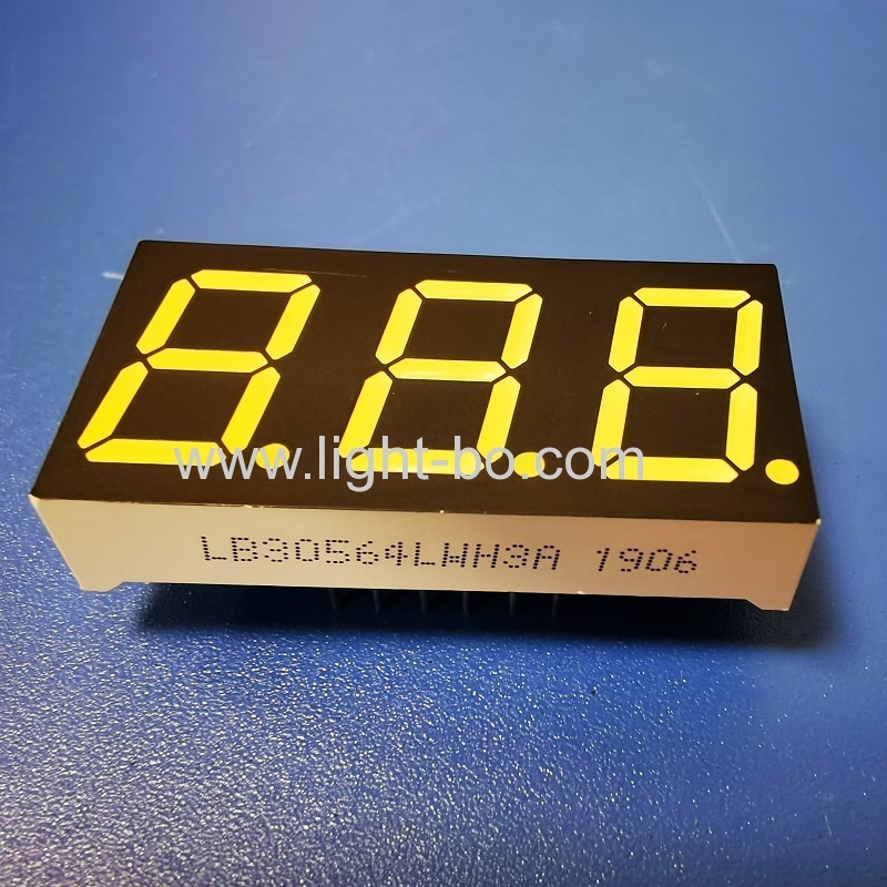 Triple digit 0.56inch ultra white 7 segment led display common cathode for temperature control