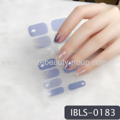 Imported Material Nail Stickers Stickers w/ Gold Stamping and Imitation Diamond 14 Nails