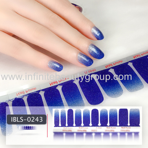 Imported Material 3D Nail Stickers Stickers w/ Solid Color or Glitter Gradient Ramp 22 Nails