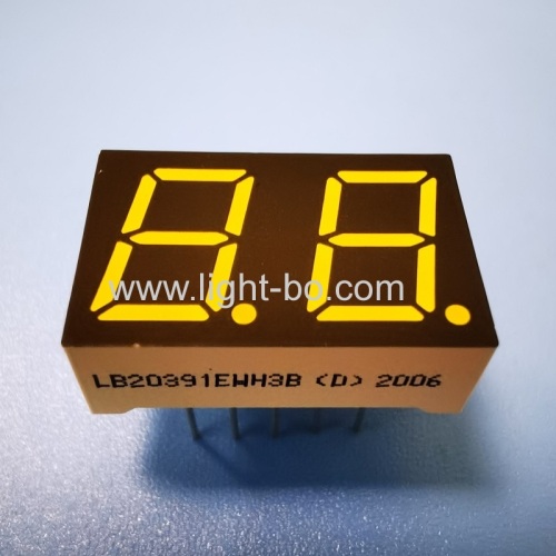 Ultra white 0.39inch Dual Digit 7 segment LED Display common cathode for instrument panel