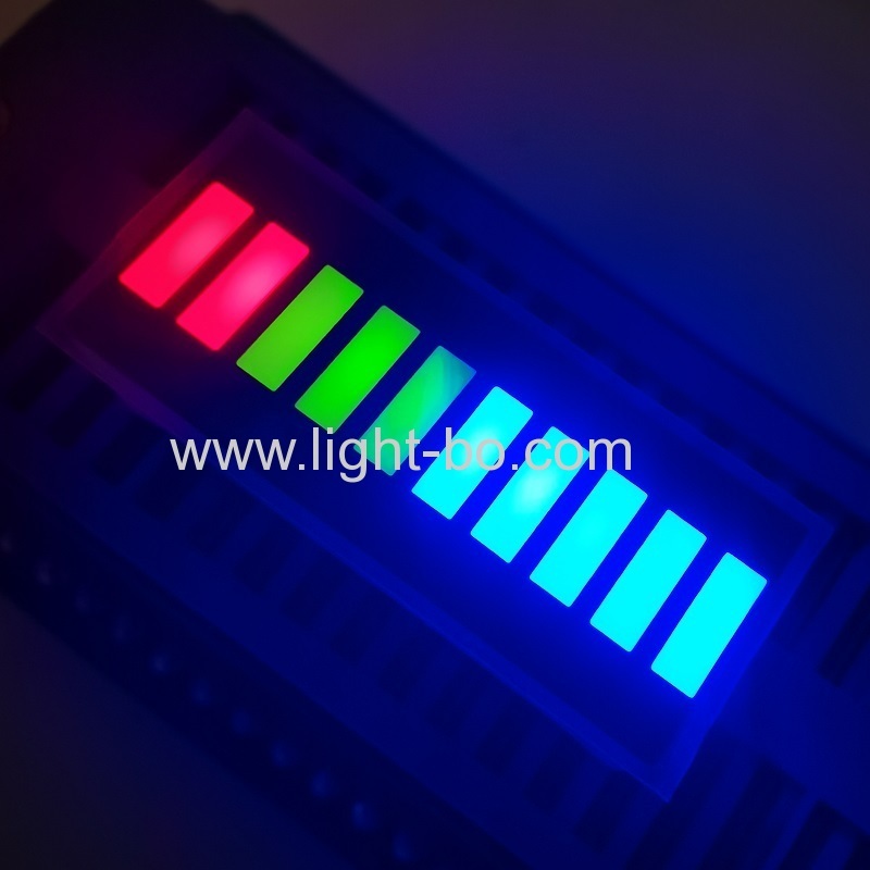 High brightness multicolour 10 segment led bar for instrument panel