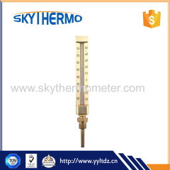 Straight series aluminum shell v-shaped industrial glass thermometer