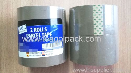 2 Rolls Stationery Parcel Tape Brown 25M