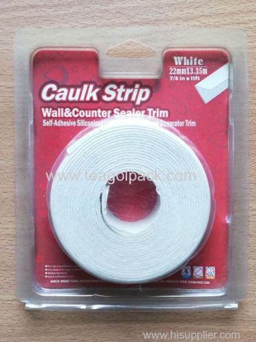 22mm Wx3.35m L Wall&Countertop Caulk Strip Tape White