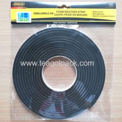 8mmx5.5M Foam Weather Strip Self Adhesive&Water Proof