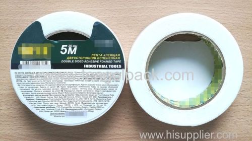 25mm Wx5m L Double Sided Adhesive Foam Tape ..Release Film: White+White Foam Tape