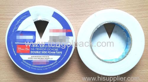 19mm Wx5m L Double Sided Adhesive Foam Tape ..Release Film: White+White Foam Tape