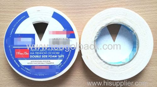 19mm Wx5m L Double Sided Adhesive Foam Tape ..Release Film: Yellow+White Foam Tape