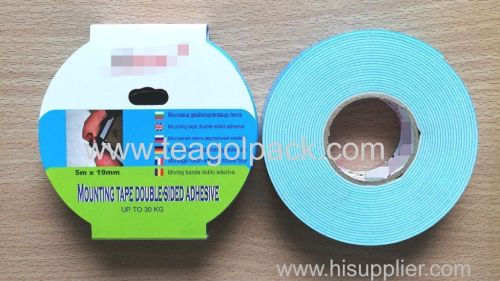 19mm Wx5m L Double Sided Adhesive Foam Mounting Tape ..Release Film: Blue+White Foam Tape