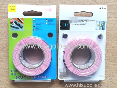 19mm Wx1.5m L Double Sided Adhesive Foam Mounting Tape ..Release Film: Red+White Foam Tape