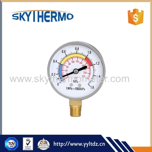 quality assurance black steel or plastic medical dry pressure manometer