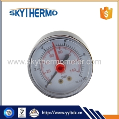 Back connection pressure gauge manometer pressure gauge Manometer With Adjustable Red Pointer double needle