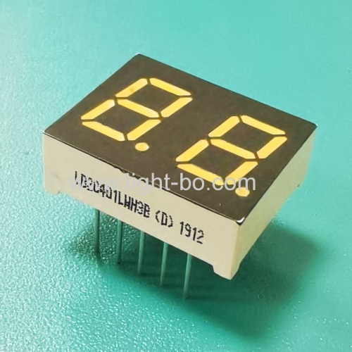 Ultra bright white 0.4inch Dual digit 7 segment led display common cathode for instrument panel