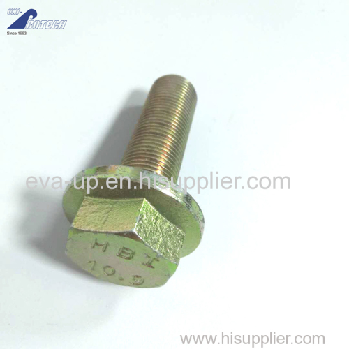 Hex flange bolts yellow zinc plated