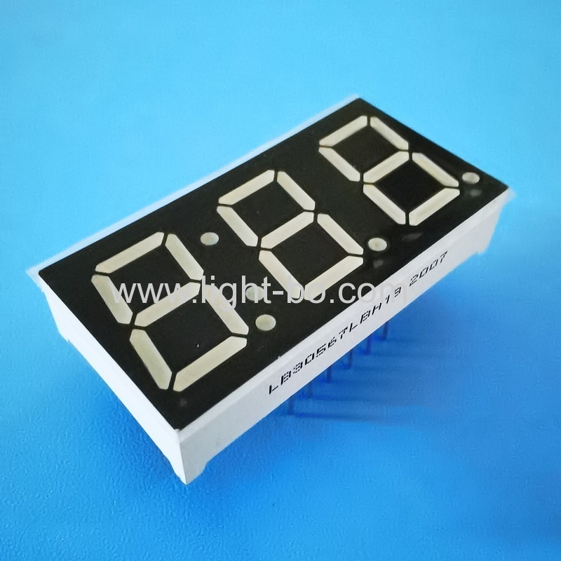 Ultra blue Three Digit 0.56inch 7 Segment LED Display common cathode for home appliances