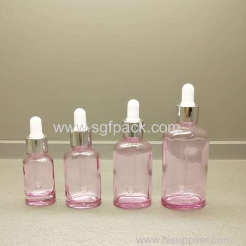 New product high quality luxury oblate glass oil bottle with aluminum dropper