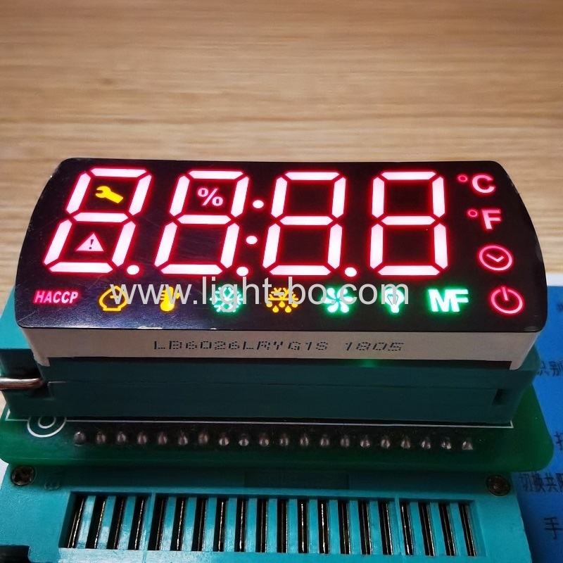 Multicolour 4 Digit 17mm 7 Segment LED Display common cathode for Refrigerator Control Panel