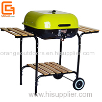 Trolley Square Barbeque Grills Mobile Hamburger BBQ Grill for Backyard Garden Grilling