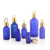 Latest New Design 20Ml 100Ml Cobalt Blue Bottles Cosmetic Essential Oil Dropper Glass Bottle