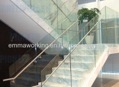 the Stair railing glass