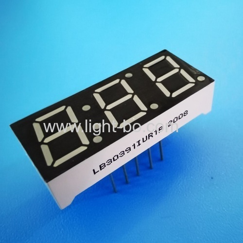 Ultra bright red Triple Digit 0.39  Common Anode 7 Segment LED Display for Temperature indicator