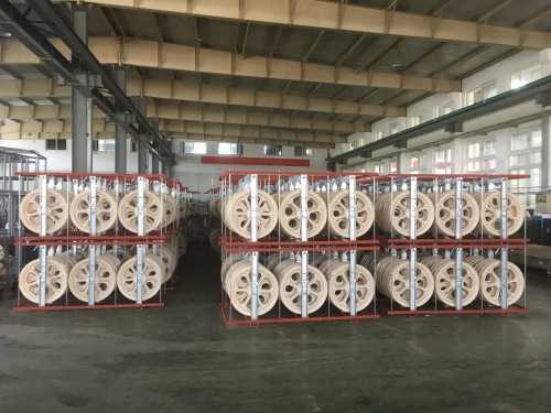 Three sheaves Conductor Pulleys for stringing 2 or 3 conductors ...