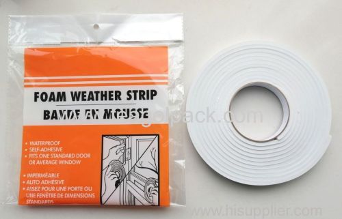 White Foam Weather Strip 18mmx5.5M Windows&Doors Foam Seal Strip 18mmx5.5M White