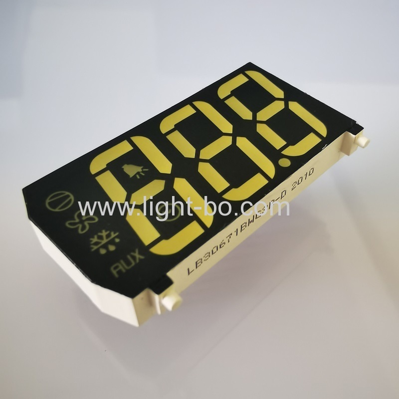 Ultra white & Pure Green 0.67inch Triple Digit 7 Segment LED Display for Refrigerator Control