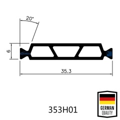 35.3mm PA66 GF25 Hollow Chamber Thermal Insulation Polyamide Profiles