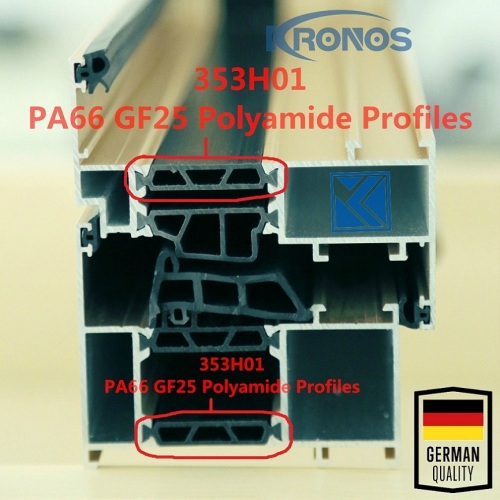 35.3mm PA66 GF25 Hollow Chamber Thermal Insulation Polyamide Profiles