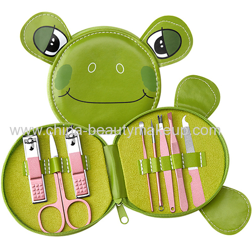 Cute cartoon design manicure kit pink beauty tools set cartoon nail clippers set travel sets home daily tools