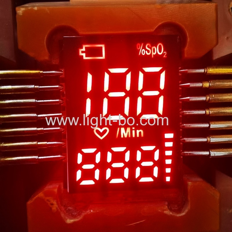 Ultra thin SMD 7 Segment LED Display common cathode for Pulse Oximeter