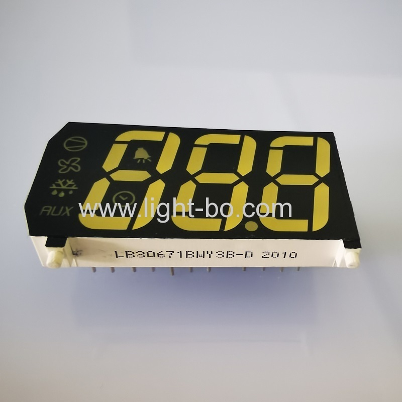 Customized white / yellow Triple Digit LED Display for refrigerator control panel