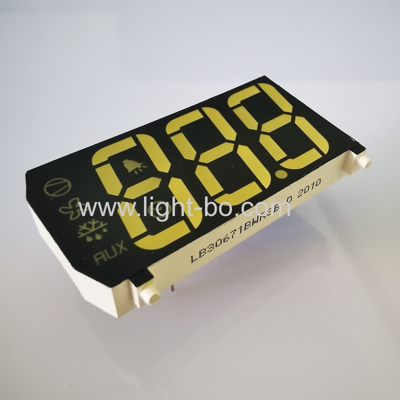 Customized white / yellow Triple Digit LED Display for refrigerator control panel