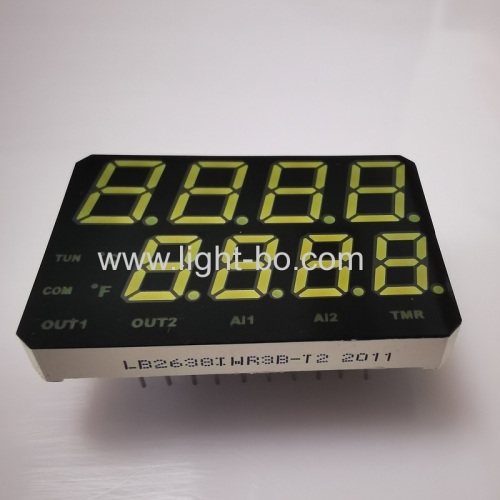 Customized Ultra white / Ultra Red Dual line 4 + 4 Digits 7 Segment LED Display for Instrument Panel