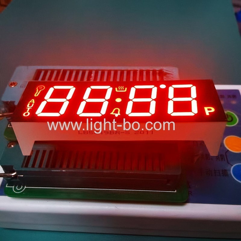 Ultra Red 4 Digit 7 Segment LED Display Common Anode for oven timer controller