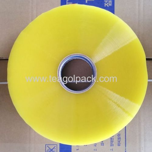 Transparent Yellow 45micX144mmX1035M Jumbo BOPP Packing Tape
